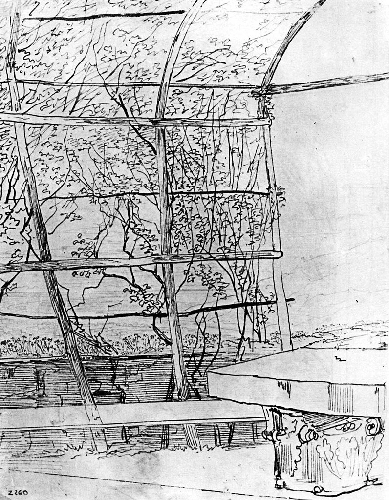 Carl Philipp Fohr - Pergolato con tavolo in pietra